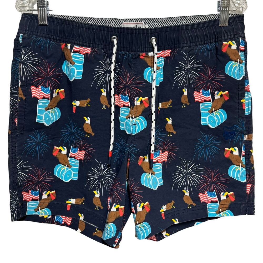 Party Pants Swim Trunks Old Glory Hybrid Shorts Red White Blue Medium